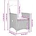 Set da Pranzo da Giardino  in 5 Pezzi con Cuscini Grigio Poly Rattan, Tavolo da Giardino  Nero 140x80x73 cm Vetro Temperato - Foto miniatura 9