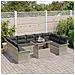 Set Divano da Giardino 10 Pezzi con Cuscini Grigio Chiaro Rattan Polietilene - Foto miniatura 3