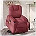 Poltrona Alzapersona Massaggio Reclinabile Rosso Vino Tessuto - Foto miniatura 2