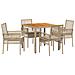 Set Pranzo Giardino 5 Pezzi con Cuscini Beige Rattan Sintetico - Foto miniatura 1