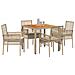 Set Pranzo Giardino 5 Pezzi con Cuscini Beige Rattan Sintetico - Foto miniatura 3