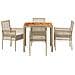 Set Pranzo Giardino 5 Pezzi con Cuscini Beige Rattan Sintetico - Foto miniatura 7