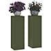Supporti per Piante da Esterno Pillar 2 pcs Verde Oliva 24x24x75 cm Acciaio - Foto miniatura 3