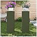 Supporti per Piante da Esterno Pillar 2 pcs Verde Oliva 24x24x75 cm Acciaio - Foto miniatura 4