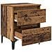 Comodini 2 pz Legno Vecchio 40x35x50 cm Legno ingegnerizzato - Foto miniatura 5