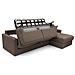 Chris Divano Letto Angolare Con Penisola In Simil Cotone T13 Marrone - Foto miniatura 5