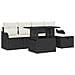 Set Divano da Giardino con cuscino 6 pcs Nero Poly Rattan - Foto miniatura 1