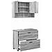 Set di mobili per il bagno con cassetto 2 pcs Grigio sonoma - Foto miniatura 1