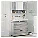 Set di mobili per il bagno con cassetto 2 pcs Grigio sonoma - Foto miniatura 4