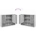 Set di mobili per il bagno con cassetto 2 pcs Grigio sonoma - Foto miniatura 9