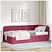 Cornice del letto ad angolo Rosso Vino 90 x 200 cm Velluto - Foto miniatura 2