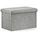 Pouf pieghevole VALORA XL con contenitore - Grigio velluto x 4 - Foto miniatura 3
