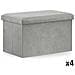 Pouf pieghevole VALORA XL con contenitore - Grigio velluto x 4 - Foto miniatura 1