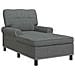Chaise Lounge con cuscino Grigio scuro 91 x 157 x 91 cm Tessuto - Foto miniatura 1