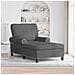 Chaise Lounge con cuscino Grigio scuro 91 x 157 x 91 cm Tessuto - Foto miniatura 2