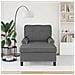 Chaise Lounge con cuscino Grigio scuro 91 x 157 x 91 cm Tessuto - Foto miniatura 3