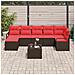 Set di divani con cuscino 8 pcs Marrone e Rosso polyrattan - Foto miniatura 3