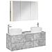 Set di mobili per il bagno 4 pcs Grigio Cemento - Foto miniatura 1