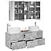 Set di mobili per il bagno 4 pcs Grigio Cemento - Foto miniatura 3