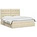 Letto con contenitore LED e materasso Crema 140 x 200 cm - Foto miniatura 3
