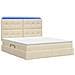 Letto con contenitore LED e materasso Crema 140 x 200 cm - Foto miniatura 9