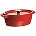 Cocotte Ovale 2 Maniglie con Coperchio ad Induzione 33 cm Rosso - Foto miniatura 2