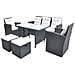 18 Pz Set Mobili Da Giardino In Polirattan Nero - Foto miniatura 1