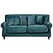 Divano 3 Posti In Velluto Blu Verde Eike - Foto miniatura 18
