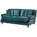 Divano 3 Posti In Velluto Blu Verde Eike - Foto miniatura 19