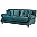 Divano 3 Posti In Velluto Blu Verde Eike - Foto miniatura 7