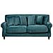 Divano 3 Posti In Velluto Blu Verde Eike - Foto miniatura 10