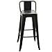 Sgabello Bar in Metallo Mason I Sgabello Alto Bancone Telaio 4 Gambe I Sgabello Industrial, H77CM I Sgabello Pub O Cucina con Schienale Nero-Oro - Foto miniatura 1