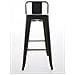 Sgabello Bar in Metallo Mason I Sgabello Alto Bancone Telaio 4 Gambe I Sgabello Industrial, H77CM I Sgabello Pub O Cucina con Schienale Nero-Oro - Foto miniatura 2