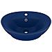 Lavabo con Troppopieno Ovale Blu Scuro Opaco 58,5x39cm Ceramica - Foto miniatura 1