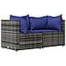 Divani Angolari Da Giardino Con Cuscini 2pz Polyrattan Grigio - Foto miniatura 2