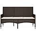 Panca Da Giardino A 3 Posti Con Cuscini In Polyrattan Marrone - Foto miniatura 3