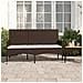 Panca Da Giardino A 3 Posti Con Cuscini In Polyrattan Marrone - Foto miniatura 1