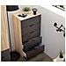 Cassettiera Mesquite, Settimanale A 5 Cassetti, Mobile Comò Per Camera Da Letto, Settimanale Moderno, 60x40h110 Cm, Rovere E Antracite - Foto miniatura 1