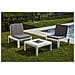 Set Salotto Da Esterno Cervia, Set Da Giardino Con 2 Sedute Con Schienale Ed 1 Modulo Multifunzione, Salottino Con Cuscini, 100% Made In Italy, Bianco - Foto miniatura 1