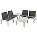 Set Salotto Da Esterno Cervia, Set Da Giardino Con 2 Sedute Con Schienale Ed 1 Modulo Multifunzione, Salottino Con Cuscini, 100% Made In Italy, Bianco - Foto miniatura 2