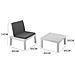 Set Salotto Da Esterno Cervia, Set Da Giardino Con 2 Sedute Con Schienale Ed 1 Modulo Multifunzione, Salottino Con Cuscini, 100% Made In Italy, Bianco - Foto miniatura 3