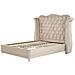 Letto Con Rete A Doghe Velluto Beige 140 X 200 Cm Ayette - Foto miniatura 4