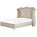 Letto Con Rete A Doghe Velluto Beige 140 X 200 Cm Ayette - Foto miniatura 8