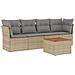 Set Divano da Giardino 5 pz con Cuscini Beige in Polyrattan - Foto miniatura 1
