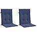 Cuscini Sedia Schienale Basso 2 Pz Blu Marino In Tessuto - Foto miniatura 3