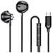 Auricolari Usb-c Semi In-ear Con Telecomando Modello Jupiter, Nero - Foto miniatura 1