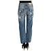 Jeans Cropped Stile Boyfriend In Cotone Lavato Blu - W26 - Foto miniatura 3
