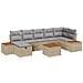 Set di Divani da Giardino a 8 Pezzi con Cuscini Beige in Rattan Sintetico - Foto miniatura 1