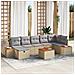 Set di Divani da Giardino a 8 Pezzi con Cuscini Beige in Rattan Sintetico - Foto miniatura 2