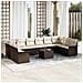 Set Divano da Giardino 10 Pezzi con Cuscini Grigio Polirattan - Foto miniatura 2